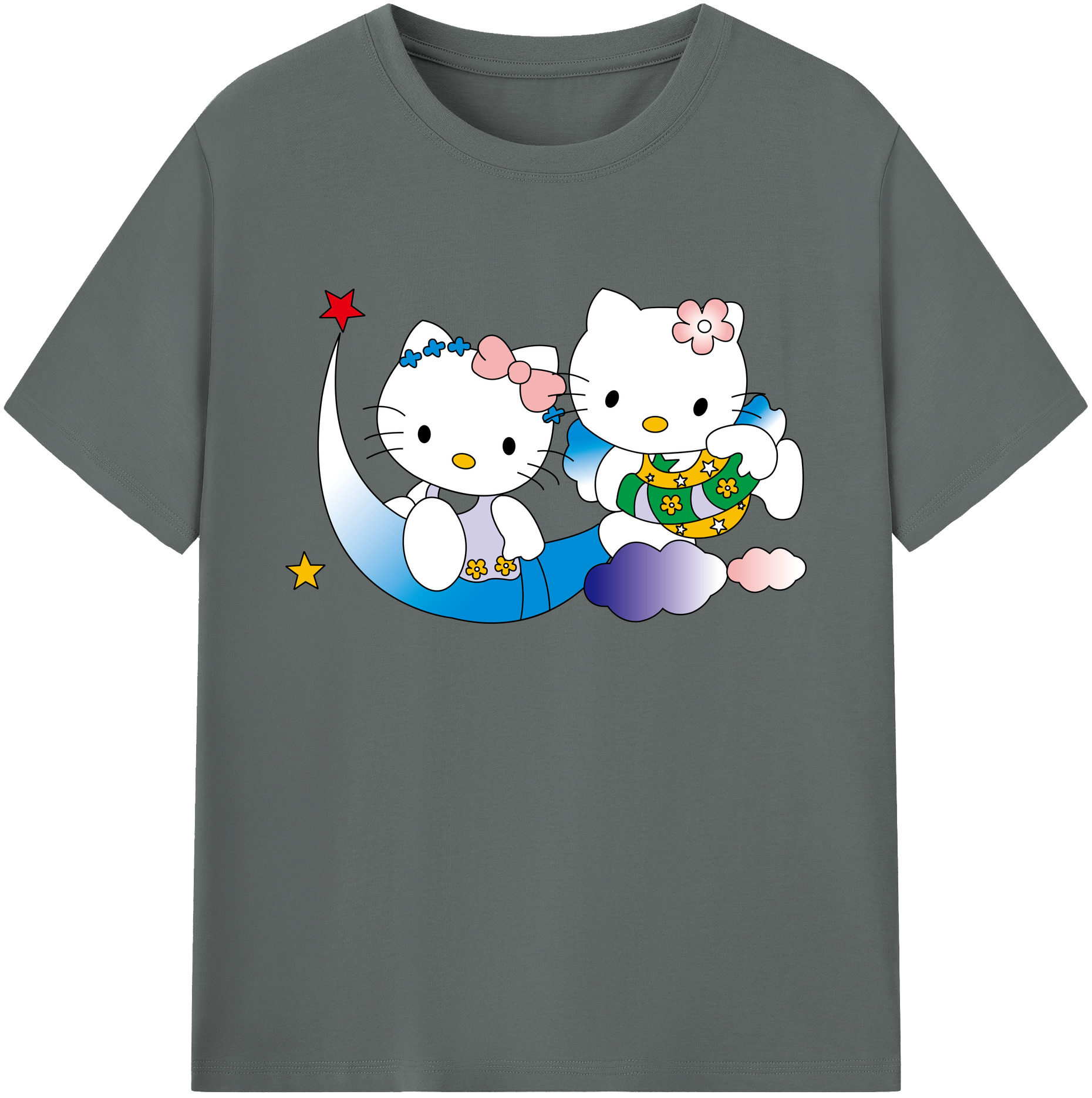 （画像用） Hello Kitty ハローキティ 綿100％ メンズ半袖Tシャツ｜肌触りやわらか＆通気性